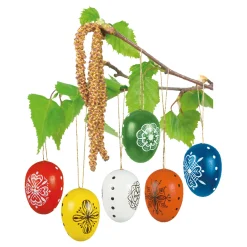 Waschbär 6 handbemalte Ostereier aus Holz. Best