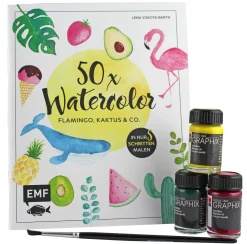 Waschbär 50 x Watercolor. Starter-Set inkl. 3 Farben und Pinsel. Outlet