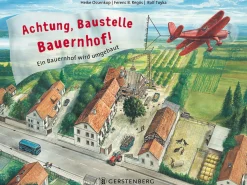 Waschbär Achtung, Baustelle Bauernhof! Ein Bauernhof wird umgebaut. Hot