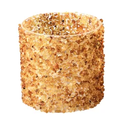 Waschbär Bernstein-Teelichthalter „Lebensfreude“ klein