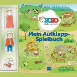 Waschbär Bobo Siebenschläfer Mein Aufklapp-Spielbuch: Ein wimmeliges Vorlese- und Mitmachbuch mit 3 niedlichen Holzfiguren | Für Kinder ab 2 Jahren. Discount