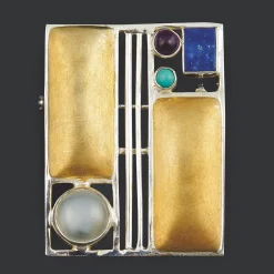 Waschbär Brosche »Hoffmann« mit Halbedelsteinen. New