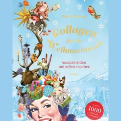 Waschbär Collagen für die Weihnachtszeit. Ausschneiden und selbst machen. Online