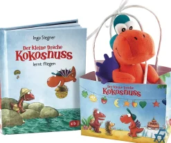 Waschbär Der kleine Drache Kokosnuss. Geschenktüte. Ein Buch und ein Filz-Drache. Sale