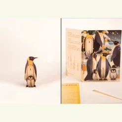 Waschbär 3D-Holzpostkarte »Pinguine«. Best