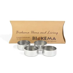 Waschbär Edelstahl-Teelichthüllen, 4er-Set. New