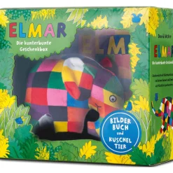 Waschbär Elmar. Die kunterbunte Geschenkbox. Bilderbuch und Kuscheltier. Hot