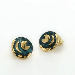 Waschbär Emaille-Ohrstecker »Himmelsscheibe von Nebra«. Clearance