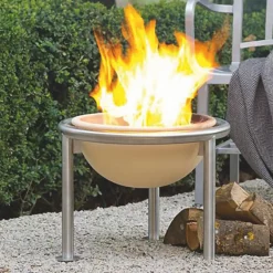 Waschbär Feuerschale auf Edelstahlständer. Online