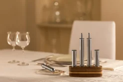 Waschbär Gewürzbehälter-Set aus Edelstahl, 5-teilig. New