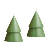Waschbär Grüne Tannenbaumkerze, 2er-Set.