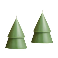 Waschbär Grüne Tannenbaumkerze, 2er-Set.