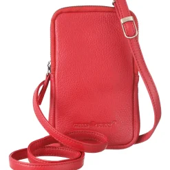 Waschbär Handytasche aus Nappaleder, rot. Discount