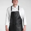 Waschbär Kochschürze aus Rindleder, schwarz.