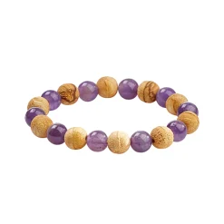 Waschbär Kraftarmband Palo Santo mit Amethyst Clearance