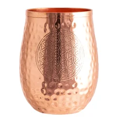 Waschbär Kupfer-Trinkbecher „Blume des Lebens“ New