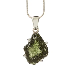 Waschbär Moldavit-Anhänger, Rohstein. Discount