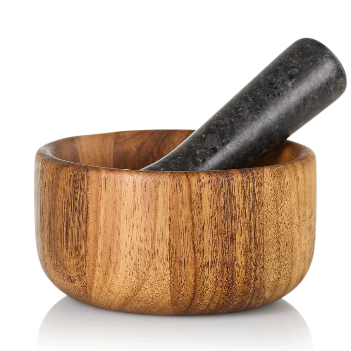 Waschbär Mörser aus Akazienholz Ø 13 cm. New