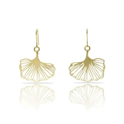 Waschbär Ohrringe »Ginkgo Biloba«, vergoldet. Discount