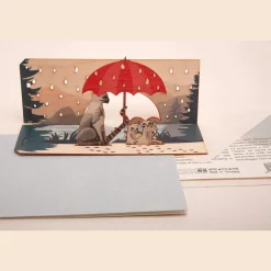 Waschbär Pop Up-Holzpostkarte »Katzen«. Sale