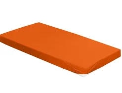 Waschbär Spannbetttuch, orange, 100 x 220 cm.