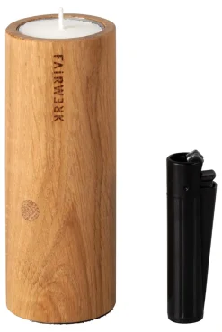 Waschbär Teelichthalter aus Holz, Zylinder. Best