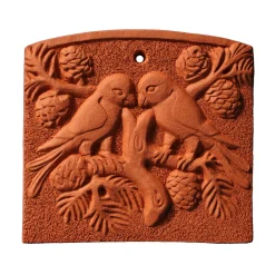 Waschbär Wandfliese Terrakotta »Lovebirds«. Outlet