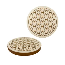 Waschbär Zirben-Untersetzer »Blume des Lebens«, 2er-Set. Discount